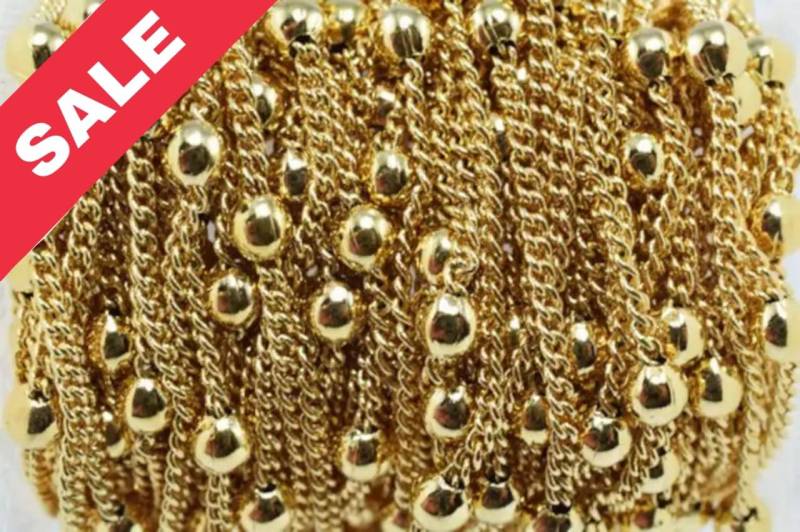 Neue Gold Überzogene Anlaufbeständige Kette 18K Kugel-Größe 3 Mm Ketten-Größe 1 Für Die Schmuckherstellung Gfc45 Verkauft Durch Fuß von BeadsFindingDepot
