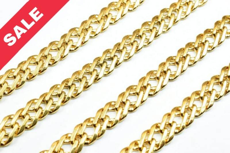 Parallele Vergoldete Kette 18K Größe 5 Mm Und 6 Für Die Schmuckherstellung Gfc48, Gfc107 Wird Per Fuß Verkauft von BeadsFindingDepot