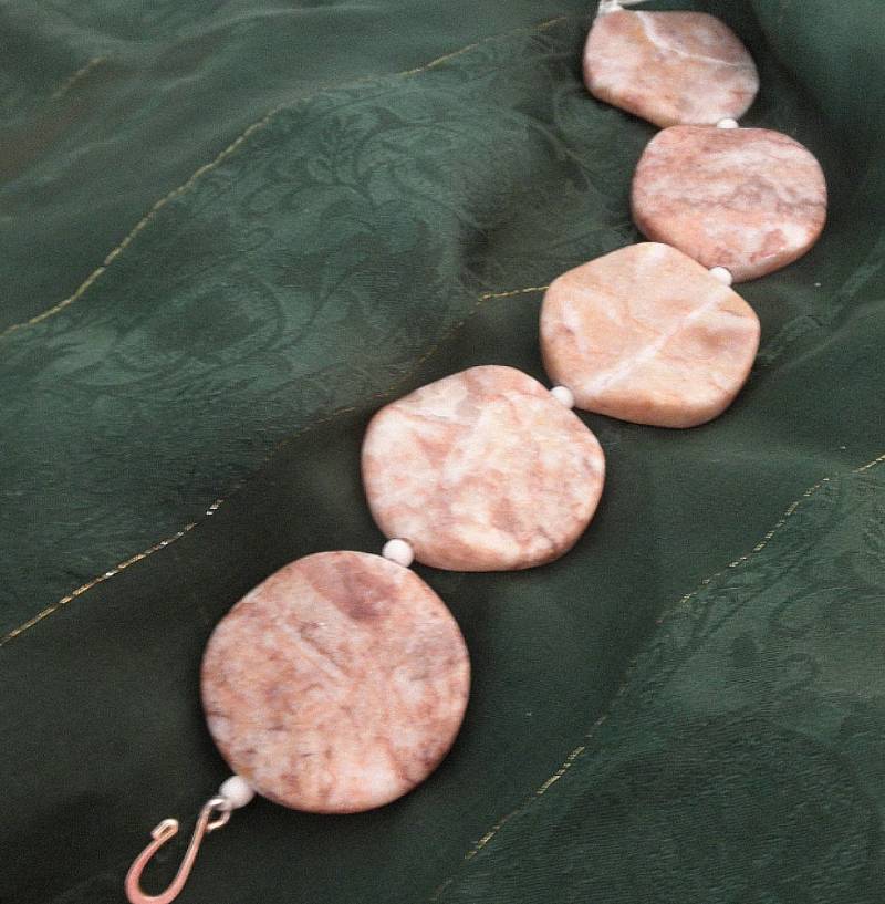 Chunky Rose Pink Marmor Armband Chunky Rose Pink Marmor Armband von BeadsGalore2