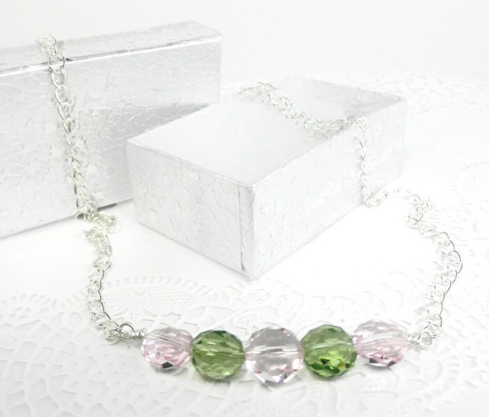 Rosa Und Limette Grüne Glasperlenkette Rosa Und Limette Grüne Glasperlenkette von BeadsGalore2