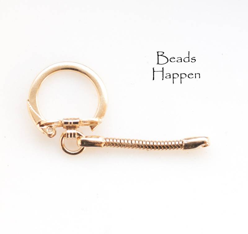 55 Mm Goldener Schlüsselanhänger Mit Link Zum Hinzufügen Von Anhängern, Perlen Oder Anderen Kreationen, Gold-Finish, Schlüsselanhänger-Suche, Menge 1 von BeadsHappen