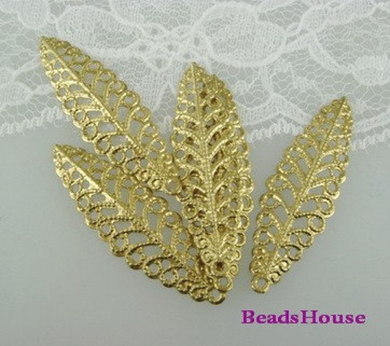 10 Stück Rohmessing Blätter Scharfe Filigree.nickel Free von BeadsHouse