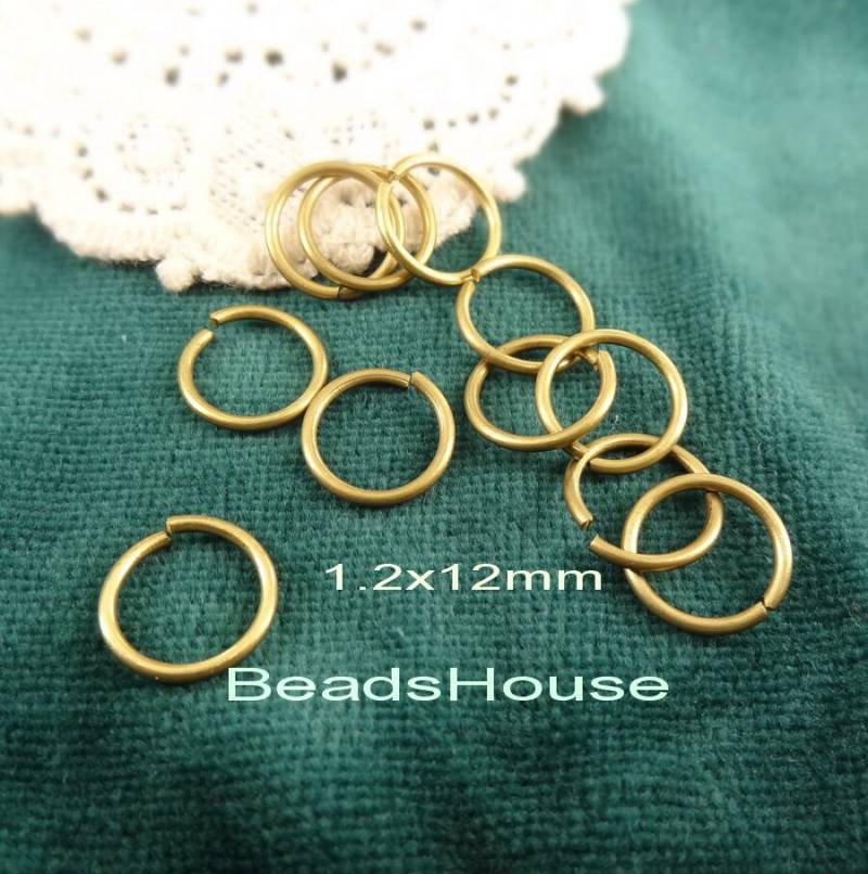 144stk | 1, 2x 12mm Rohmessing Offene Sprünge Rund, Schmuckstücke von BeadsHouse