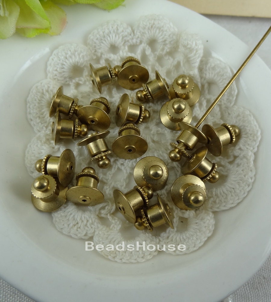15stk Rohmessing Brosche Abdeckungen - Nickel Frei von BeadsHouse