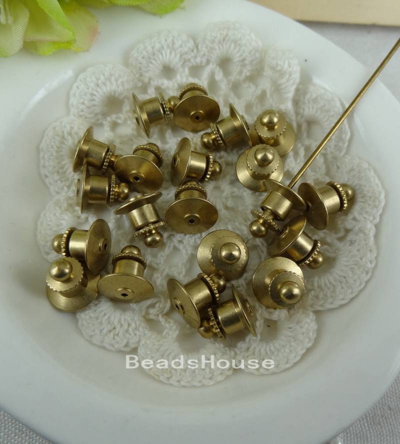 15stk Rohmessing Brosche Abdeckungen - Nickel Frei von BeadsHouse