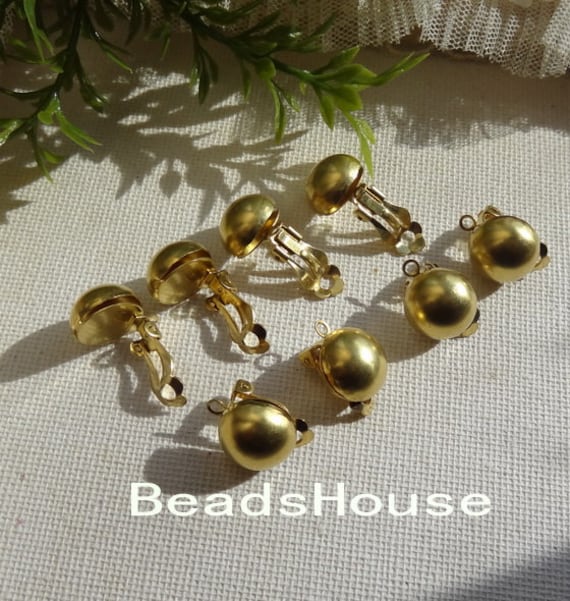 18 Stück | 13 Mm Diy Rohmessing Halbkugel Ohrring Creolen, Nickelfrei von BeadsHouse