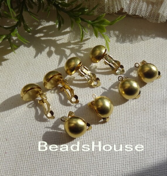 18 Stück | 13 Mm Diy Rohmessing Halbkugel Ohrring Creolen, Nickelfrei von BeadsHouse