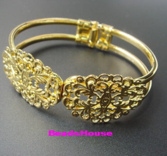 1stk Goldenes Überzogenes Filigranes Manschetten-Armband in Golden, Nickelfrei von BeadsHouse