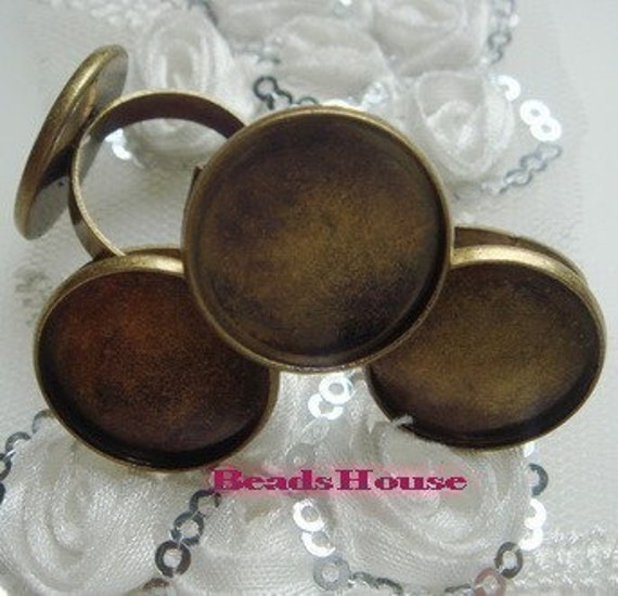 3 Stk -18 Mm Einstellung Verstellbare Antik Messing Ring, Nickel Frei von BeadsHouse