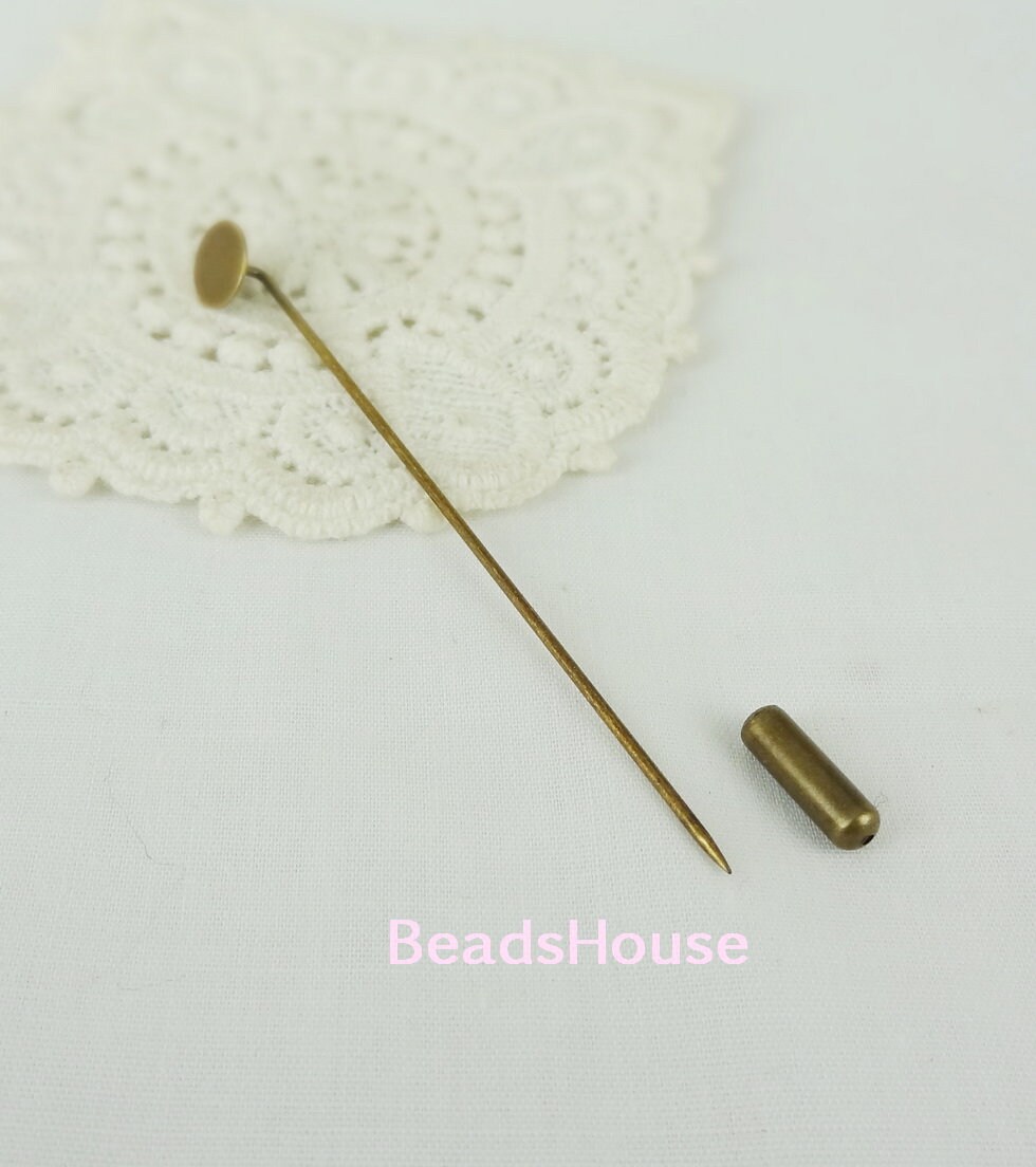 36 Teiler | 70mm Antik Messing Plattiert Stick-Mit 8mm Pad Und Abdeckung Stoper von BeadsHouse