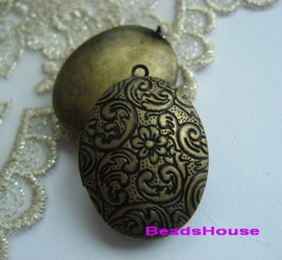 6 Stück | 23 X 30 Mm Antike Bronze Messing Oval Blumen Medaillon-Nickel Frei von BeadsHouse