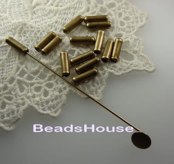 60 Stück Antik Messing Überzogen Stick-Pin Abdeckung, Nickel Frei von BeadsHouse