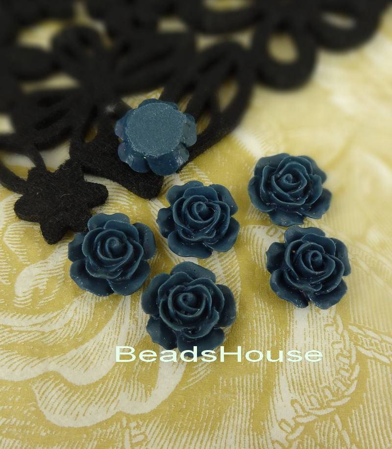 698-00-Ca 6 Stück | 15 Mm High Quality Rosen Cabochon-Navy von BeadsHouse