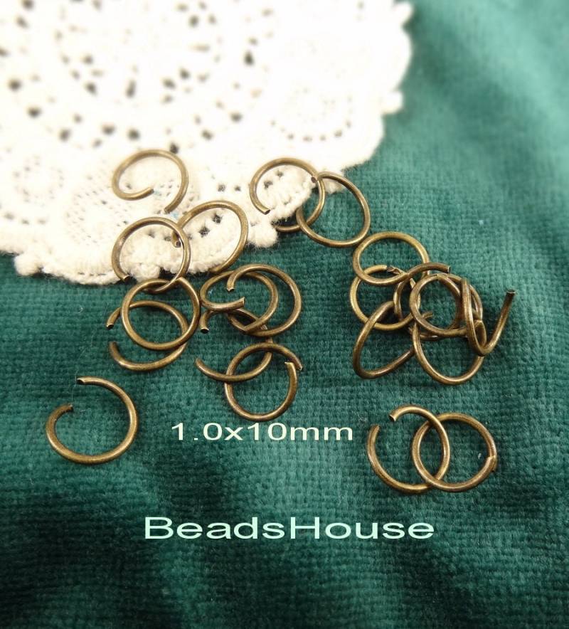 72 Stück | 1.2 X 10 Mm Antike Bronze Offene Jumpring Runde, Jumprings Schmuckzubehör von BeadsHouse