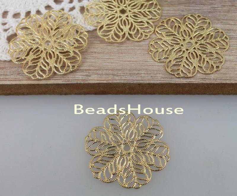 Ff-600-Ant 24 Stück | 30 Mm Vergoldet Auf Messing Filigrane Charms, Nickelfrei von BeadsHouse