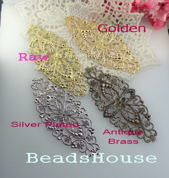 Ff-600-F 10 Stück Antike Bronze, Versilbert, Rot Kupfer Messing Big Filigree, Nickelfrei von BeadsHouse