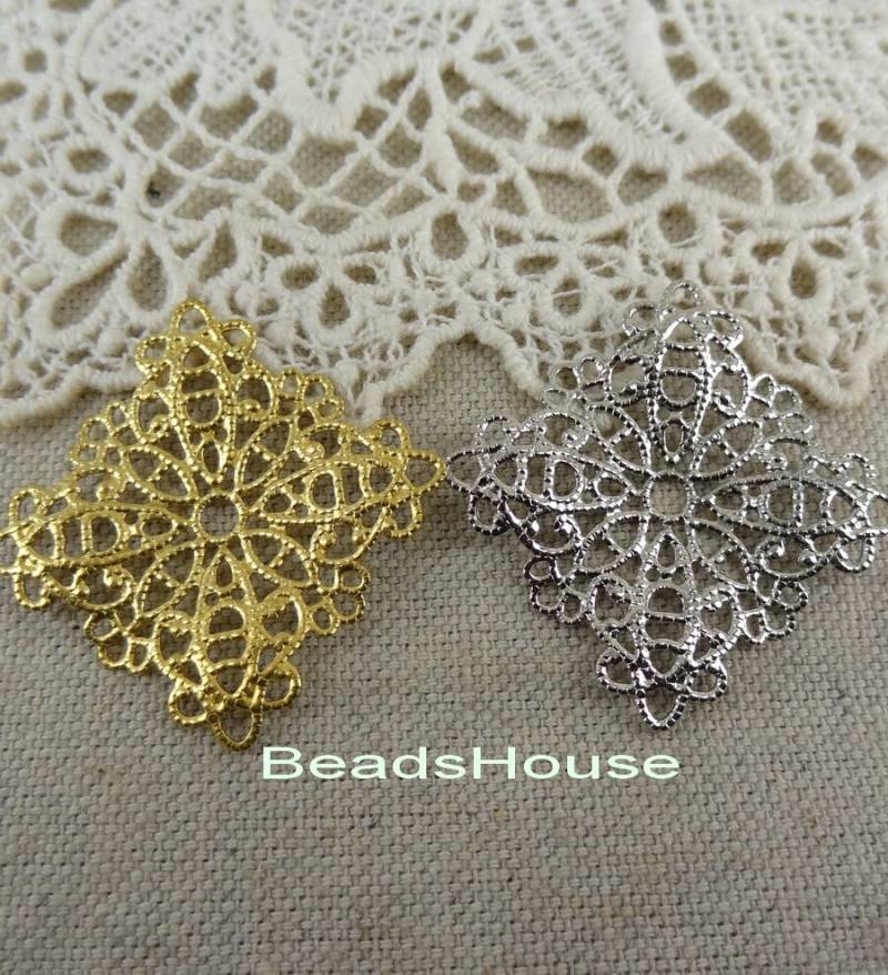 Ff-600-rd 24 Stücke Filigrane Stanzteile, Nickelfrei von BeadsHouse