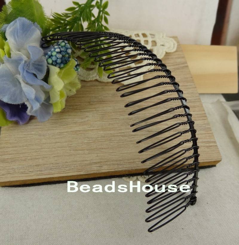 Hc-01-B-K 4stk | 35Pins Schwarz Beschichteter Haarkamm, Nickelfrei von BeadsHouse