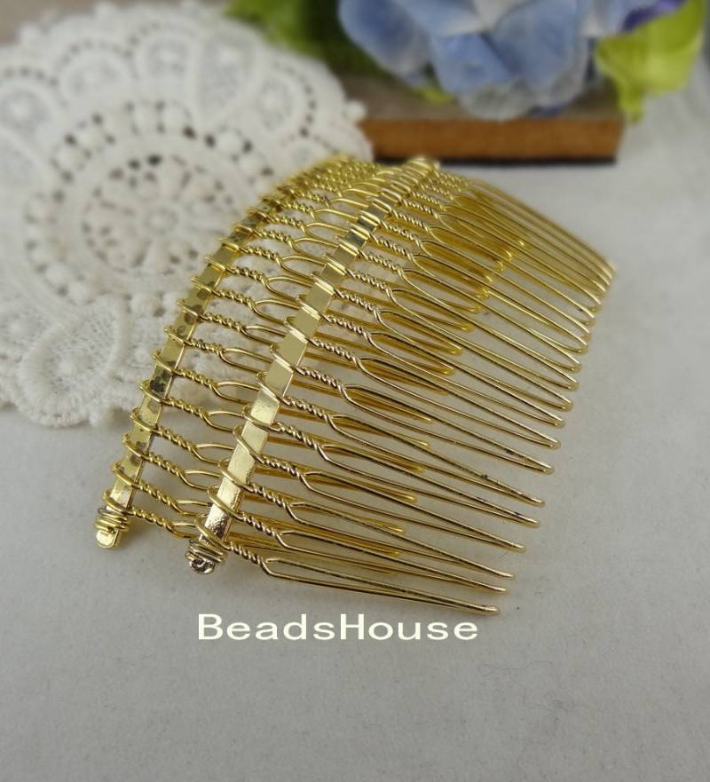 Hc-25Si 10stk | 20Pindiy Goden Plated Haarkamm, Nickelfrei von BeadsHouse