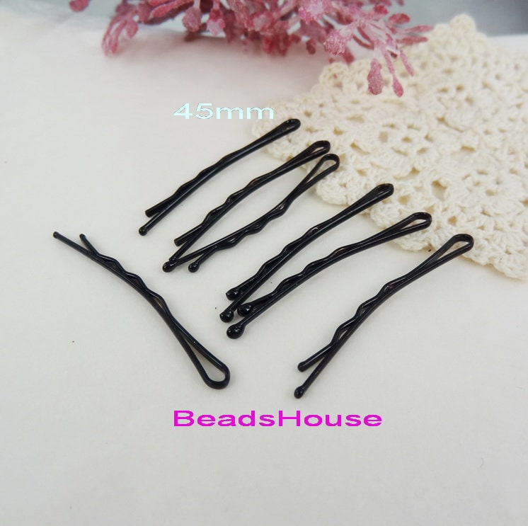 Hc-45-Bk 30 Stück | 43 Mm Bobby Pin Haarspiralen - Schwarze Farbe von BeadsHouse