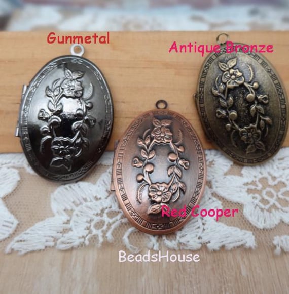 Lk-100-14-L 2 Stück | 30 X 40 MmRot Kupfer. Rotguss Auf Messing Medaillon Anhänger, Nickel Frei von BeadsHouse