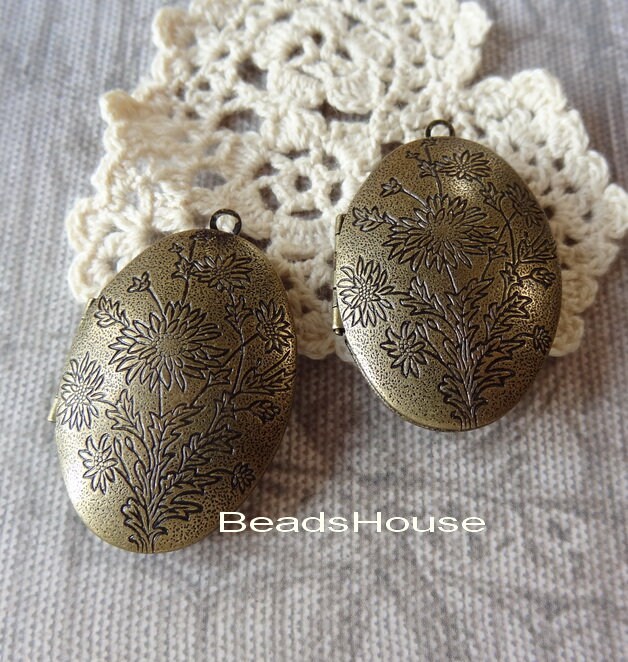 Lk-100-32Asi 4 Stück Antike Bronze Messing Überzogene Medaillon Anhänger .nickel Frei von BeadsHouse