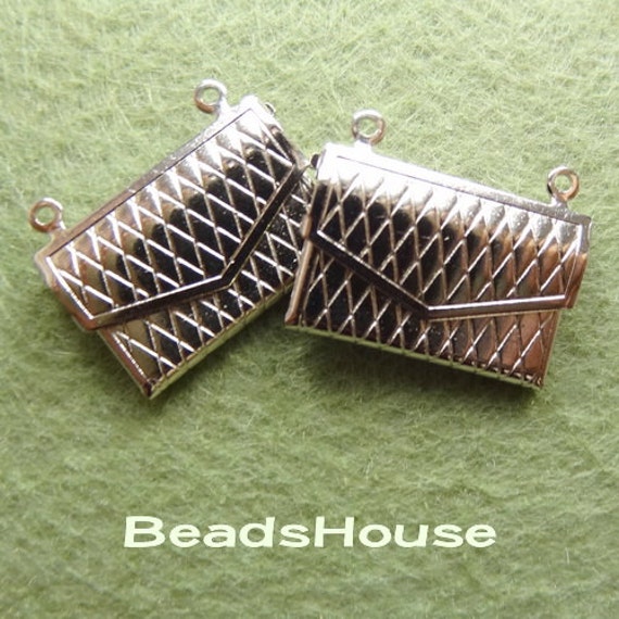 Lk-100-A 8 Stück | 13 X 20 Mm Versilberte Umschlag Medaillon Anhänger von BeadsHouse