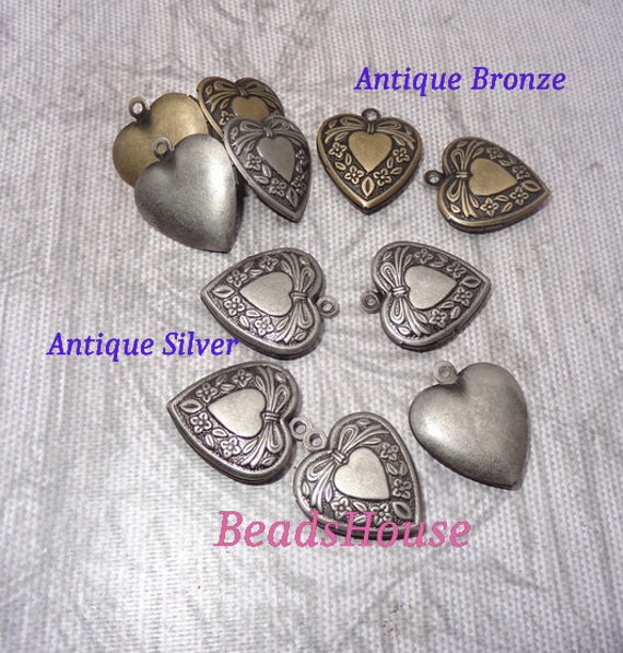 Lk-100-Ant 10 Stück | 18 X 20 Mm Antik Messing Herz Form Muster Medaillons, Nickelfrei von BeadsHouse