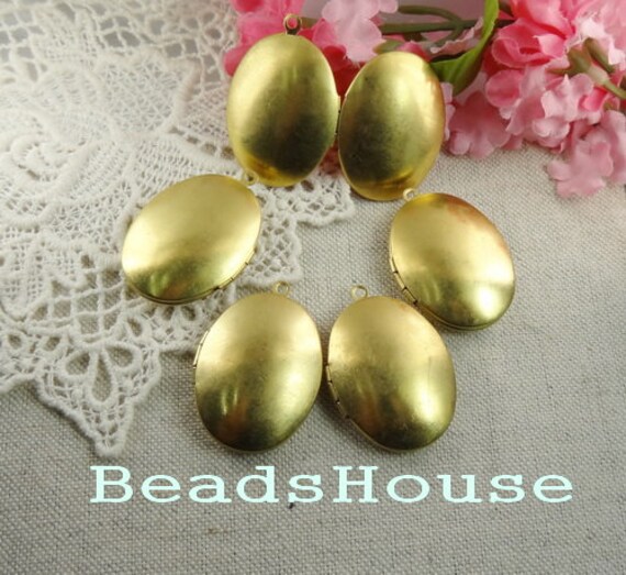 Lk-100-R 10 Stück | 23 X 30 Mm Glatte Rohes Messing Oval Medaillon, Nickelfrei von BeadsHouse