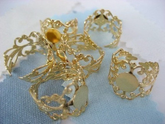 Rr-700-G 8 Stück | 8 Mm Vergoldeter Filigraner Messingring Mit Mm Polster, Nickelfrei von BeadsHouse