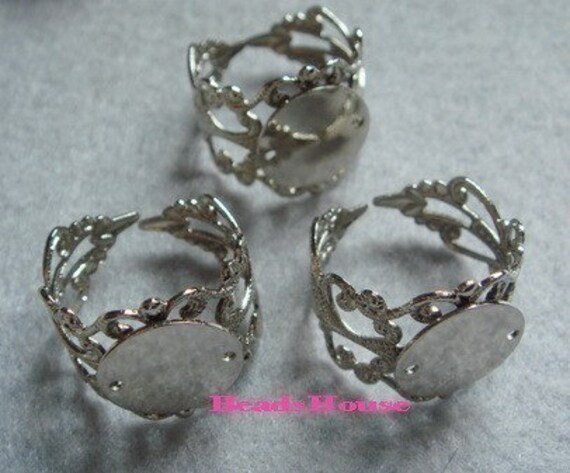 Rr-700-Si 8 Stück | 1 2-Mm-Pad, Verstellbarer Versilberter Ring. Mit 12 Mm Blank, Nickelfrei von BeadsHouse