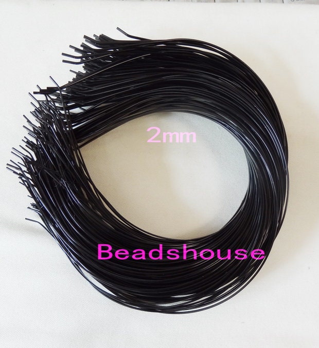 Schwarz Beschichtete Haarreif-Rohlinge Nickelfreies Metall, 2 Mm | 10 Stück von BeadsHouse