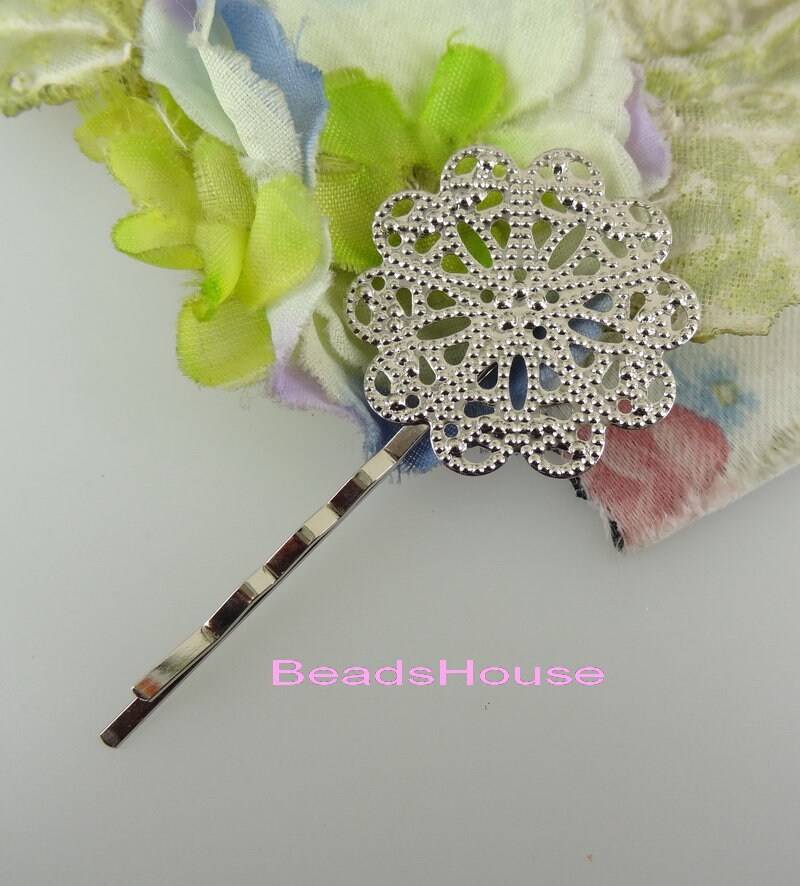 Versilberte Filigrane Haarspange Nickelfrei | 6 Stück von BeadsHouse