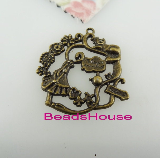 cm-80-P 4 Stück Antike Bronze Holz Land Anhänger Charms von BeadsHouse