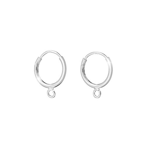 Kreolen aus 925er Sterlingsilber, 10 mm, mit 3 mm Ring, 2 Stück, Silber, Sterlingsilber Kreolen aus 925er Sterlingsilber, 10 mm, mit 3 mm Ring, 2 Stück, Silber, Sterlingsilber von BeadsJar