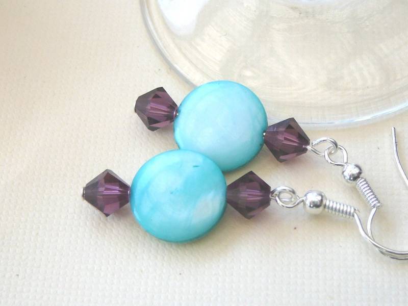 Amethyst Und Blass Blaue Ohrringe von BeadsMe