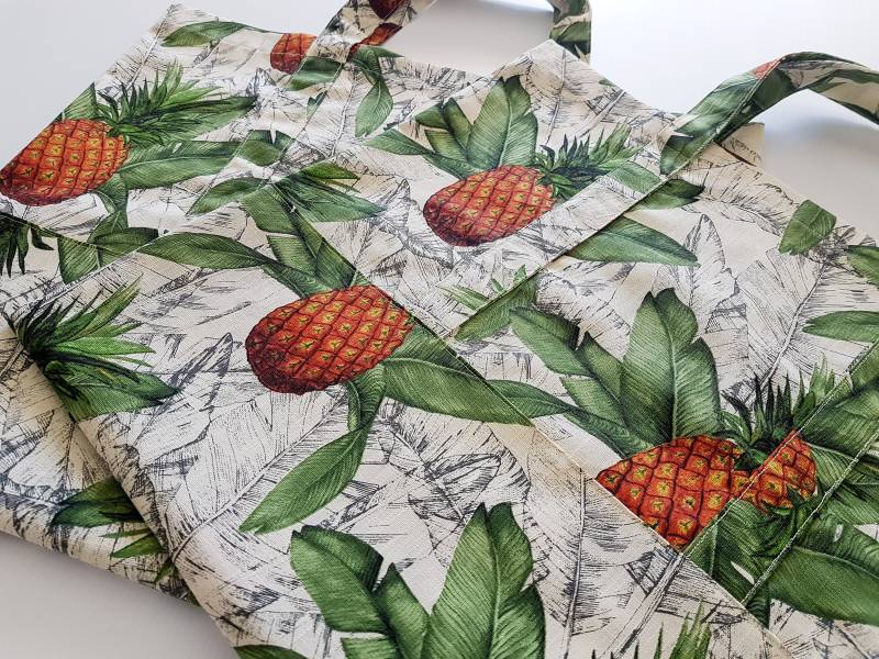 Ananas-Tasche, Reisetasche Tragetasche, Handgemachte Tasche, Canvas Einkaufstasche, Bibliothek von BeadsMe