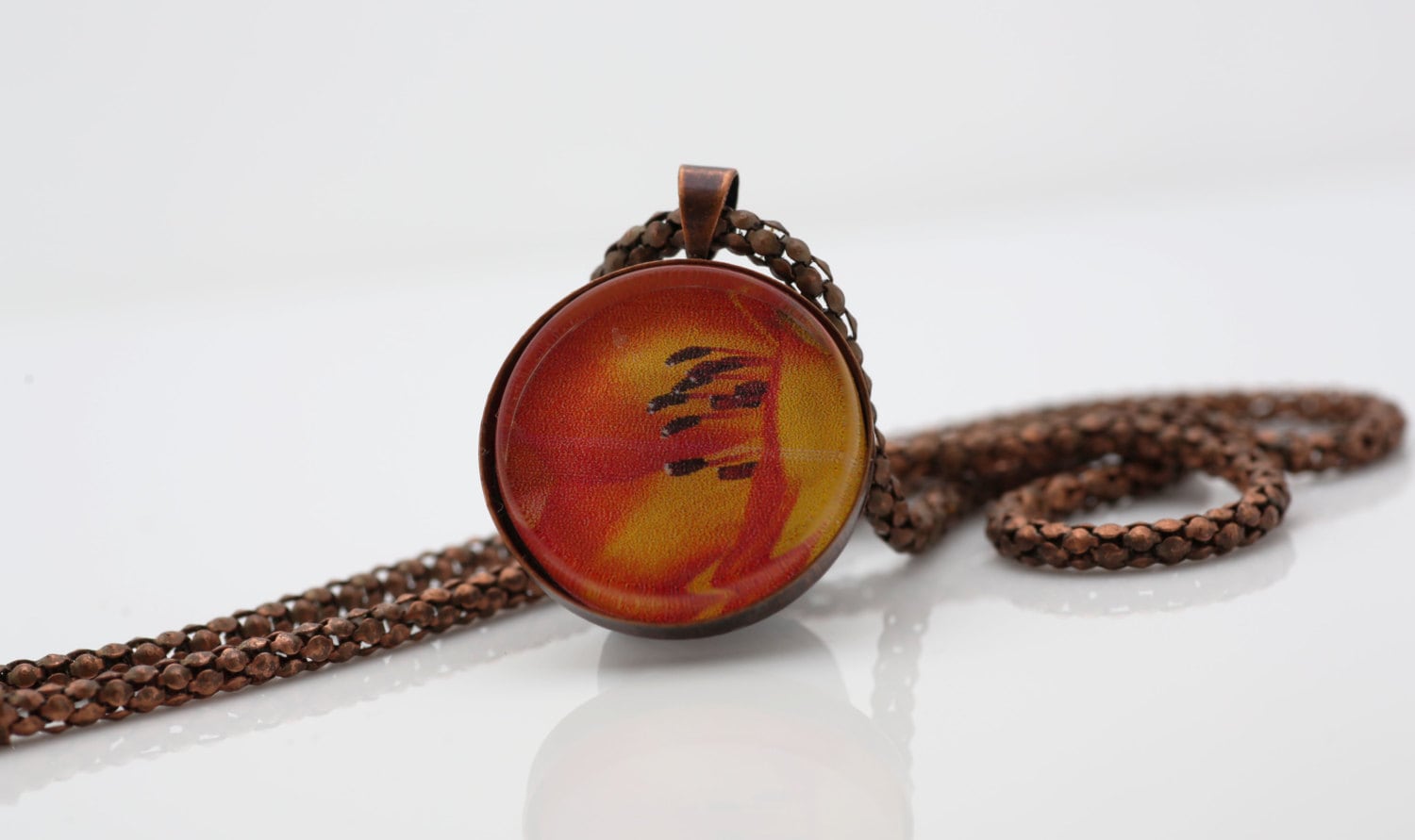 Blume Abstrakt, Vintage Kupfer, Fotografie, Foto-Schmuck, Naturfotografie von BeadsMe