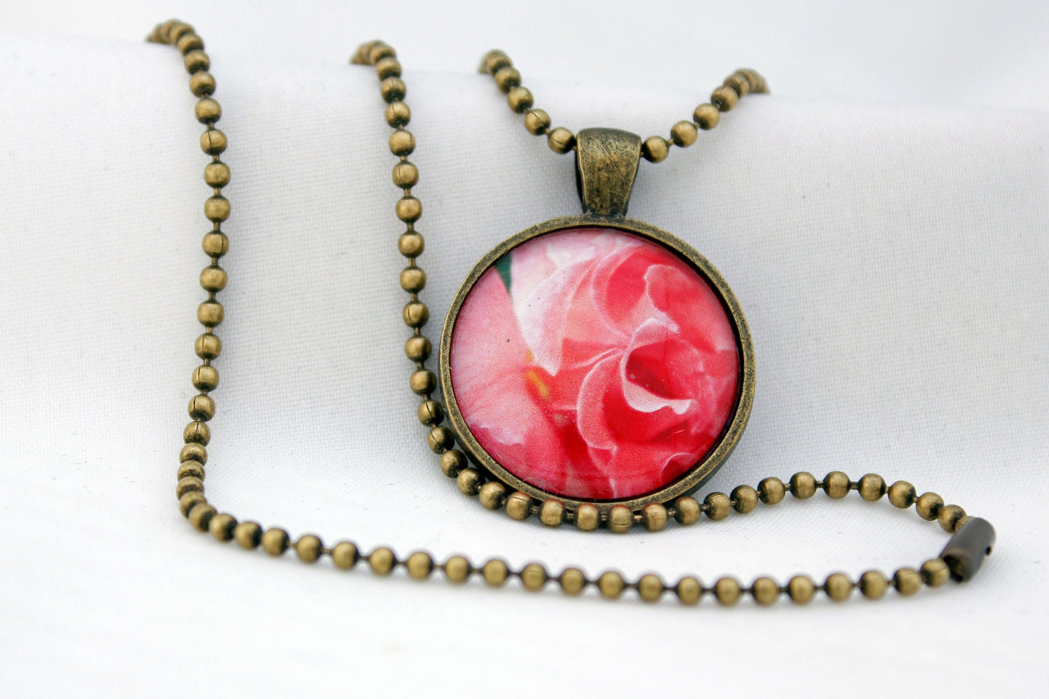 Blume Foto Schmuck, Halskette, Anhänger, Antik Messing, Fotografie von BeadsMe