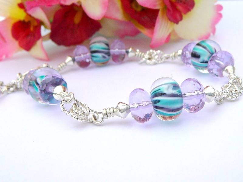 Eisblau Armband Mit Einem Hauch Lavendel von BeadsMe