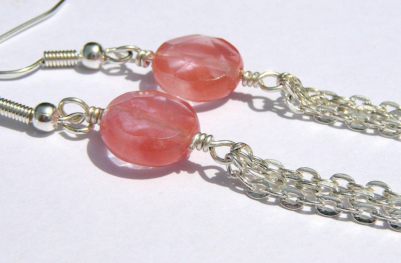 Erdbeere Rosa Lange Ohrringe von BeadsMe