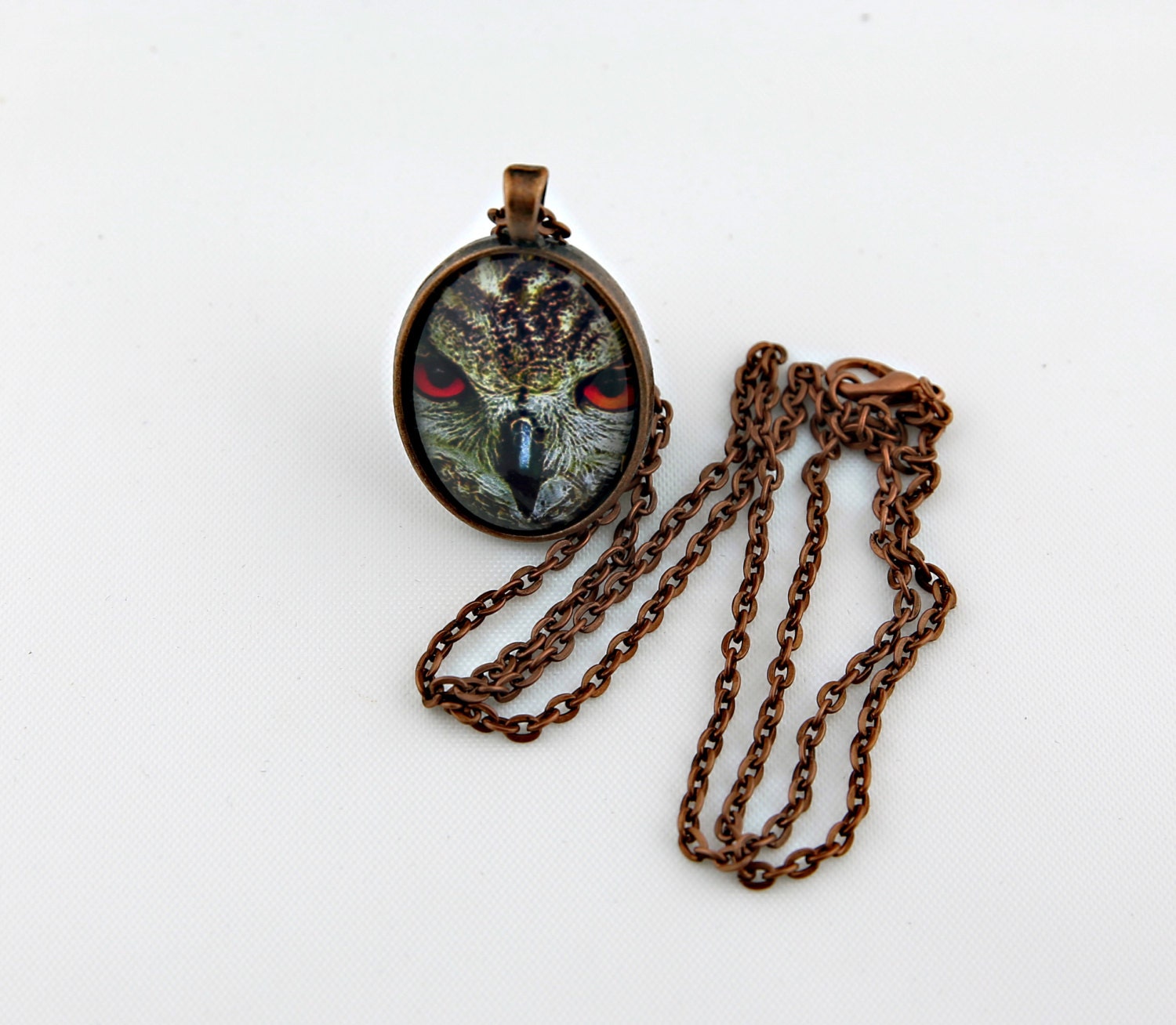 Eulenhalskette, Fotografie, Vintage Kupfer, Vogel von BeadsMe