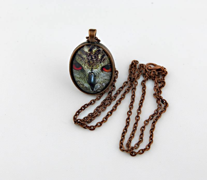 Eulenhalskette, Fotografie, Vintage Kupfer, Vogel von BeadsMe