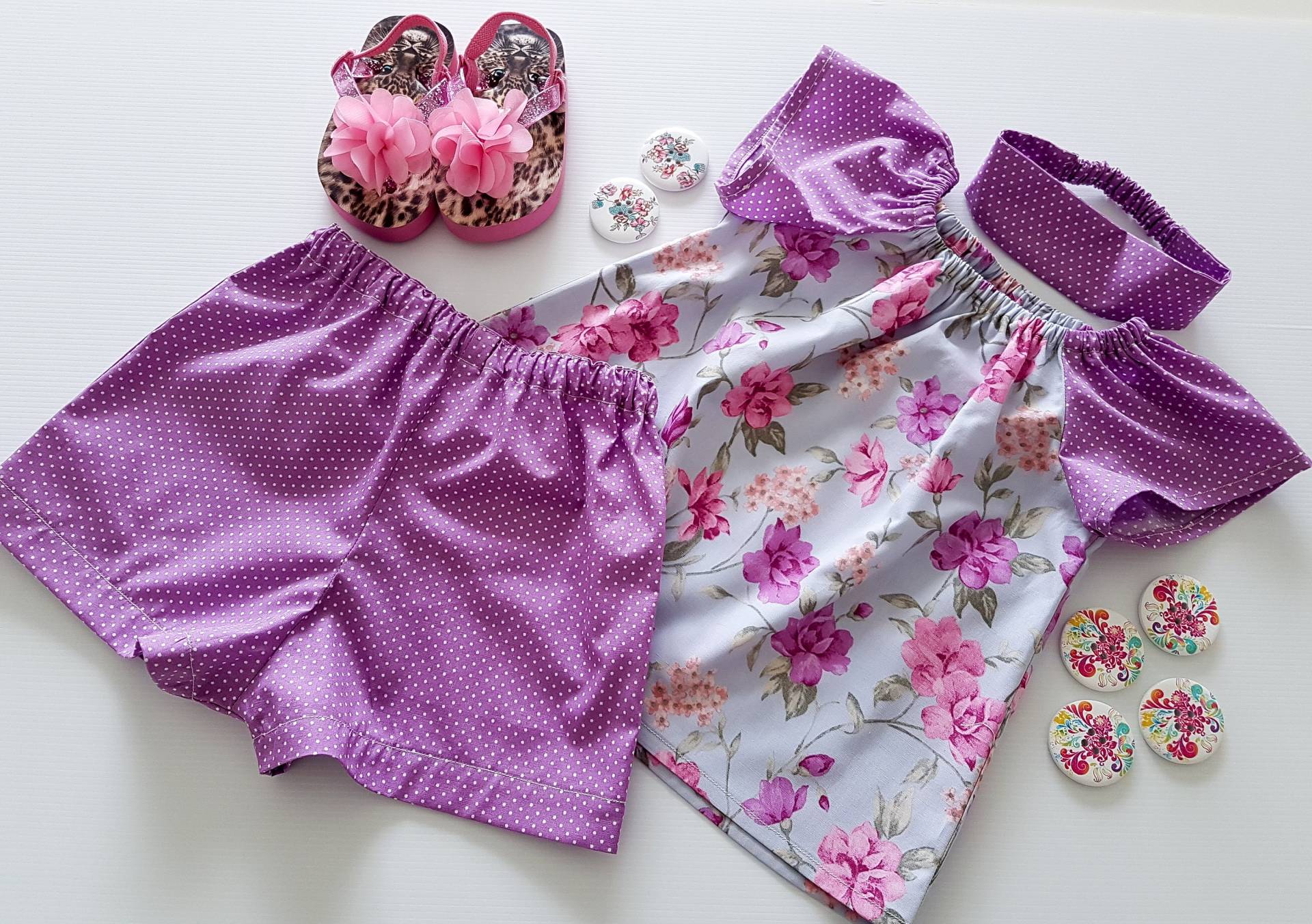 Mädchen-Shorts Und Top-Set, Mädchen Kleinkind-Kleidung, Kleidung, Lila Kleider, Shorts Oben von BeadsMe