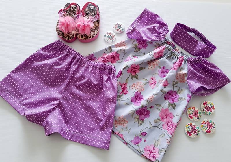 Mädchen-Shorts Und Top-Set, Mädchen Kleinkind-Kleidung, Kleidung, Lila Kleider, Shorts Oben von BeadsMe