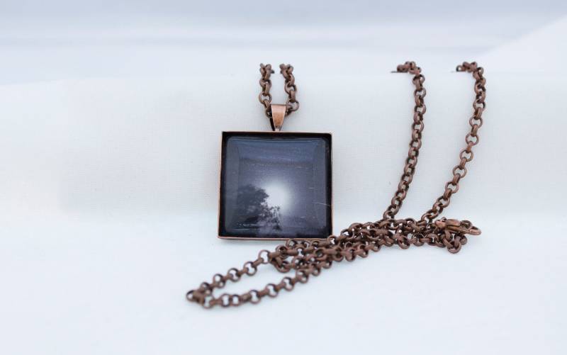 Mondschein Anhänger Halskette, Vintage Kupfer, Fotografie, Foto-Schmuck von BeadsMe