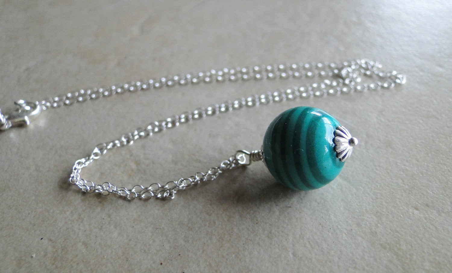 Nachahmung Jade Sterling Silber Halskette von BeadsMe