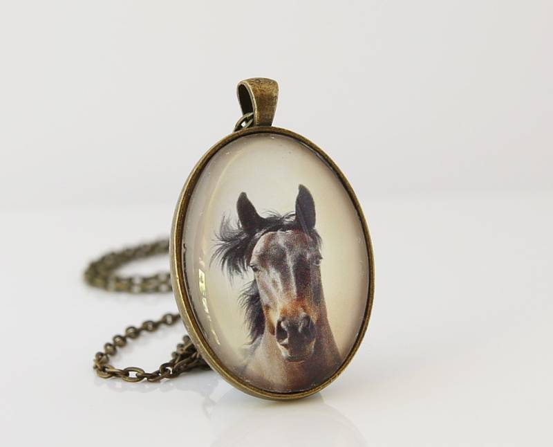 Pferd, Wildlife Halskette, Pferd Liebhaber Braunes Reit von BeadsMe