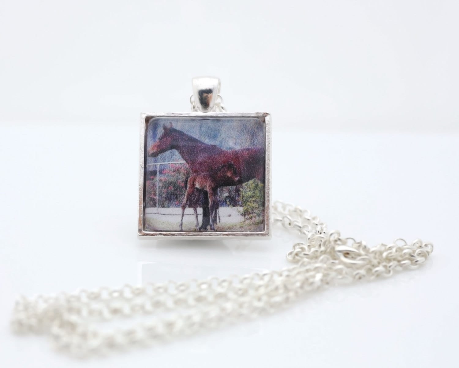 Pferd Und Fohlen Halskette, Fotografie, Foto-Schmuck, Tierfotografie von BeadsMe