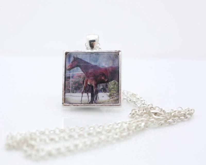 Pferd Und Fohlen Halskette, Fotografie, Foto-Schmuck, Tierfotografie von BeadsMe